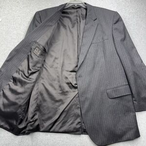 Jos A. Banks Men's Gray Pinstripe Wool Cashmere Suit 48L Two-Button Notch Lapel